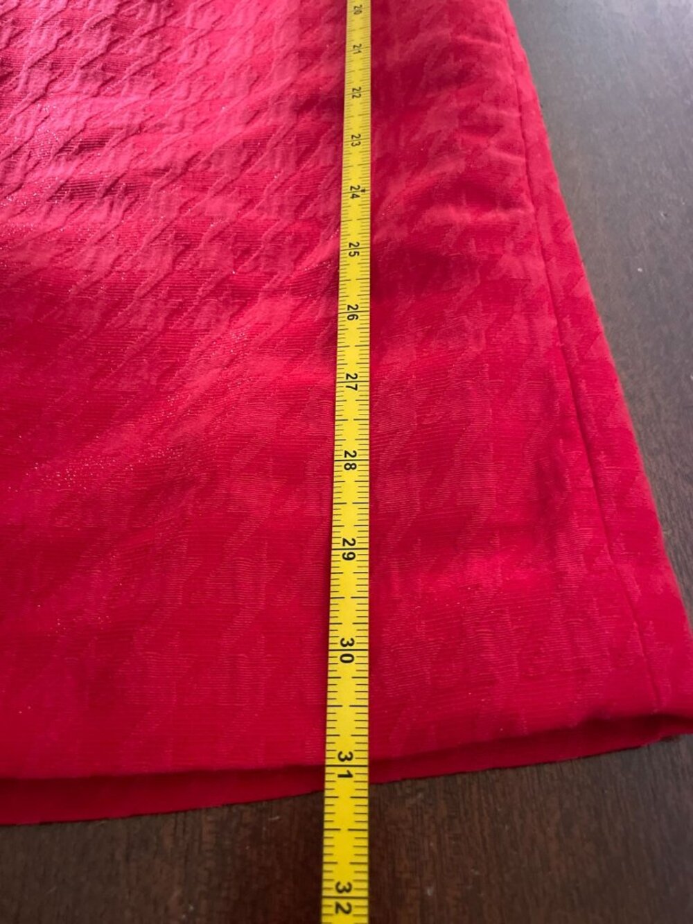 Vintage Liz Claiborne Red Houndstooth Dress Portrait Collar Gold Button SZ 8 - Picture 6 of 9